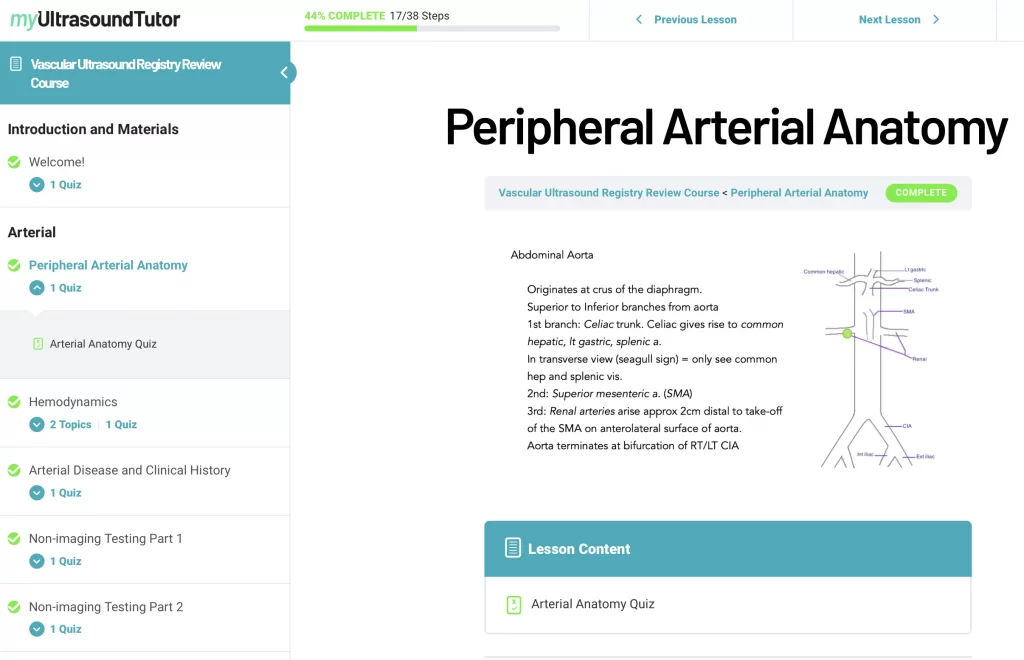 Peripheral Arterial Anatomy Screen